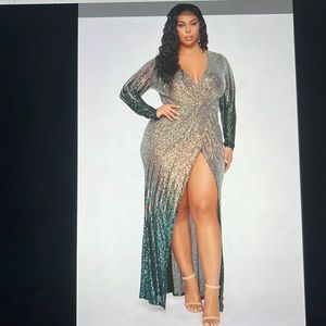 Never worn tags still on sequin maxi gown